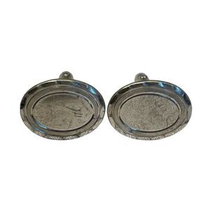 Vintage 925 Sterling Silver Cuff Links Oval Etched Formal Groom Wedding Metal